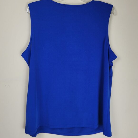 Kasper Sleeveless Pleated Scoop Neck Blouse - Picture 4 of 8
